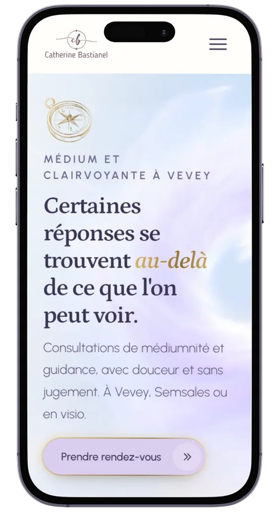 Site de Catherine Bastianel sur mobile